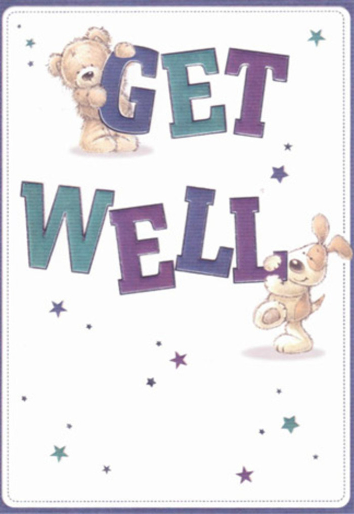 Infused with an effortless charm and innocence so often found in Chase Cross, this illustrated get well card showcases two sweet friends bringing comfort and hope. In the composition's centre, a velvety brown bear and a bouncy, long-eared pup are united in passing along a heartfelt wish. The bear gently hugs the purple-accented 'GET' as if offering reassurance, while the puppy nuzzles the boldly lettered 'WELL' below in invigorating hues of teal and violet. Dancing around them, playful stars gleam in blues and purples, much like the evening lights glimmering over St. Patrick's Church, symbolising optimism. The crisp white background portrays a sense of health and renewal, while the detailed illustration of soft plush fur and gleaming puppy eyes evokes tangible warmth-akin to the steeping comfort of a freshly delivered Chase Cross bouquet. The joyful, confident letterforms reflect the energy and hope a skilled florist brings with each arrangement, ensuring every element of this card feels thoughtfully placed. Whether paired with blooms or shared on its own, it's a tangible gesture of positivity and heartfelt care, perfect for supporting a neighbour or friend on their healing journey through Chase Cross.